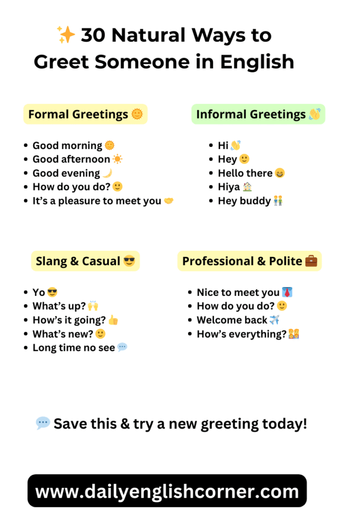 ways to greet someone in english