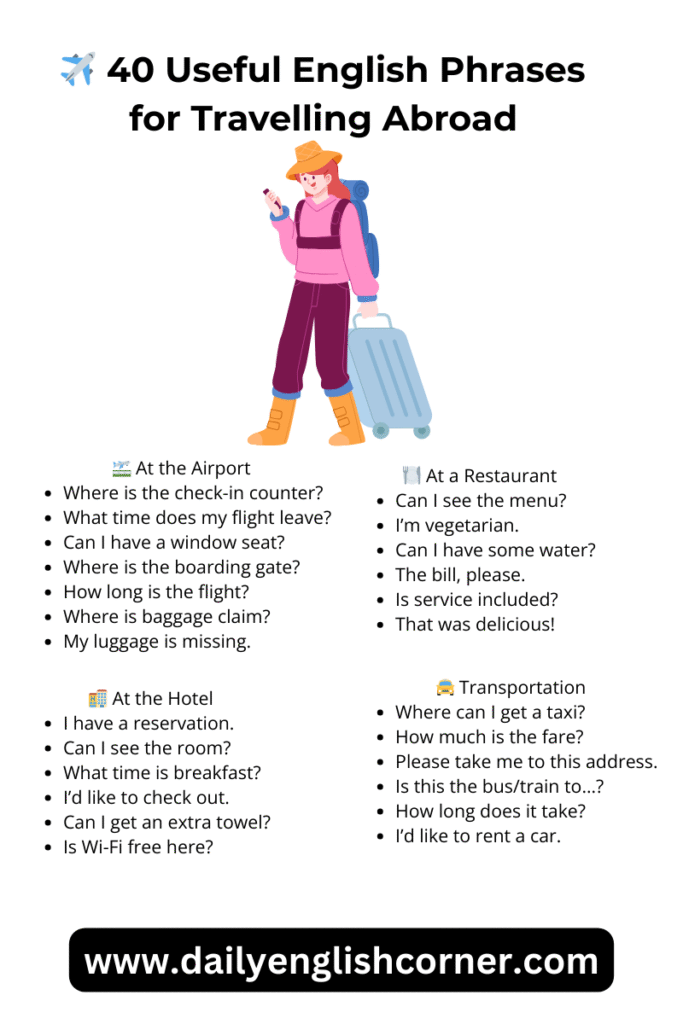 Useful English Phrases for Travelling Abroad