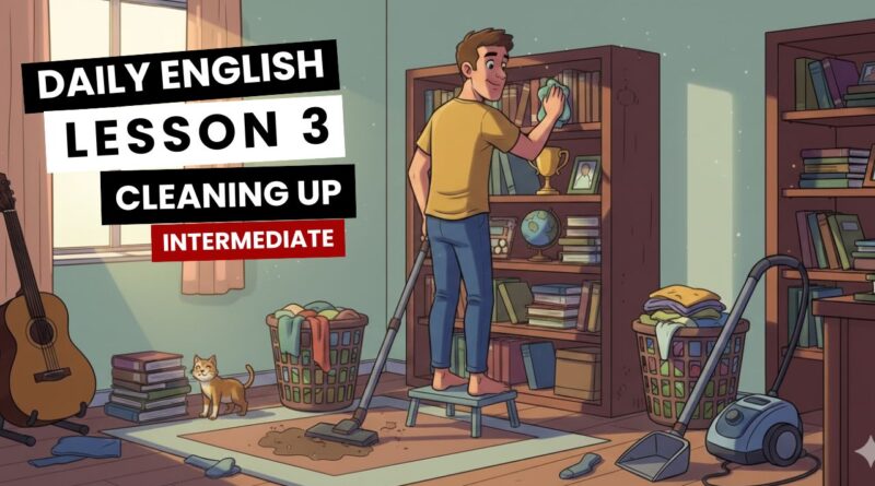Daily English Lesson 3 Cleaning Up for Intermediate learners