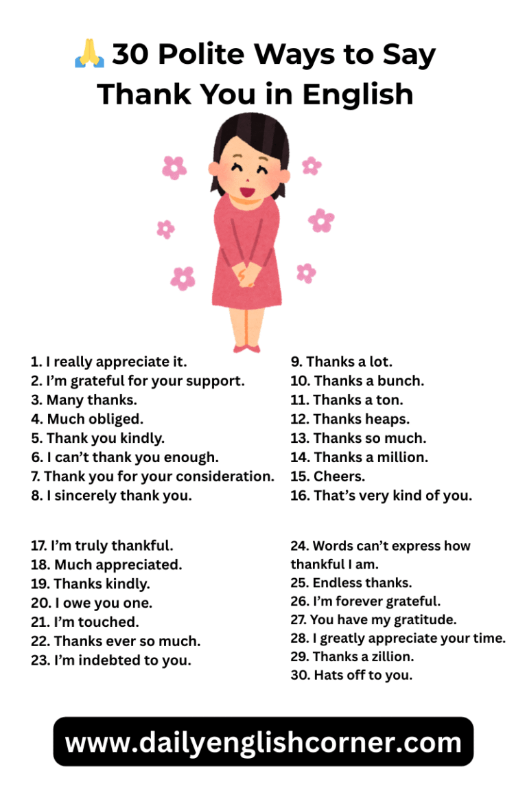 30 Polite Ways to Say Thank You in English
